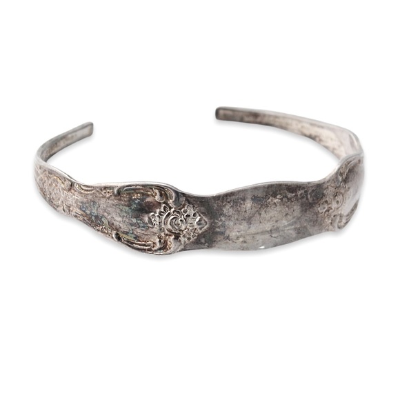 Vintage Wm. A. Rogers Oneida Spoon Cuff Bracelet Silver Plate Blank ID Style - Picture 2 of 5